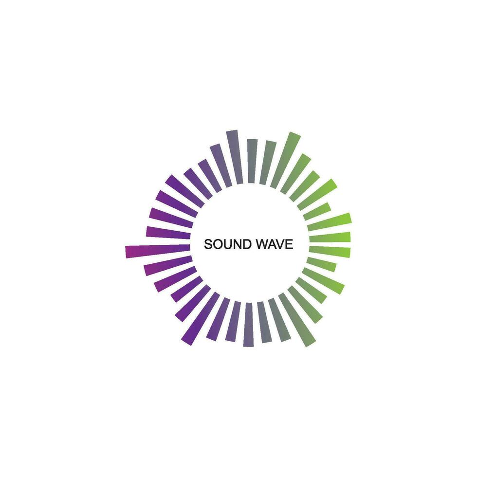 vecteur de logo d'illustration d'onde sonore