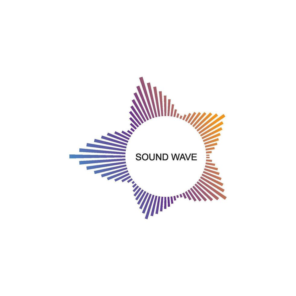 vecteur de logo d'illustration d'onde sonore