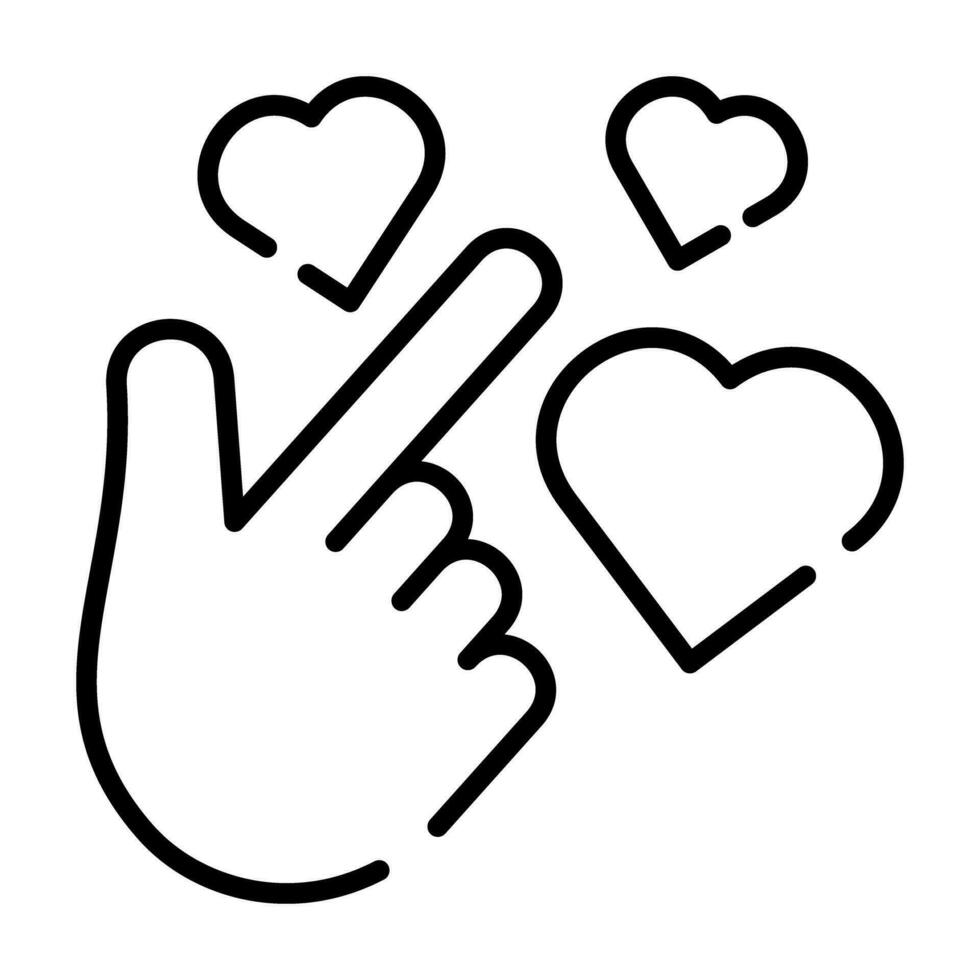 main aime doigt contour icône bouton logo communauté conception vecteur