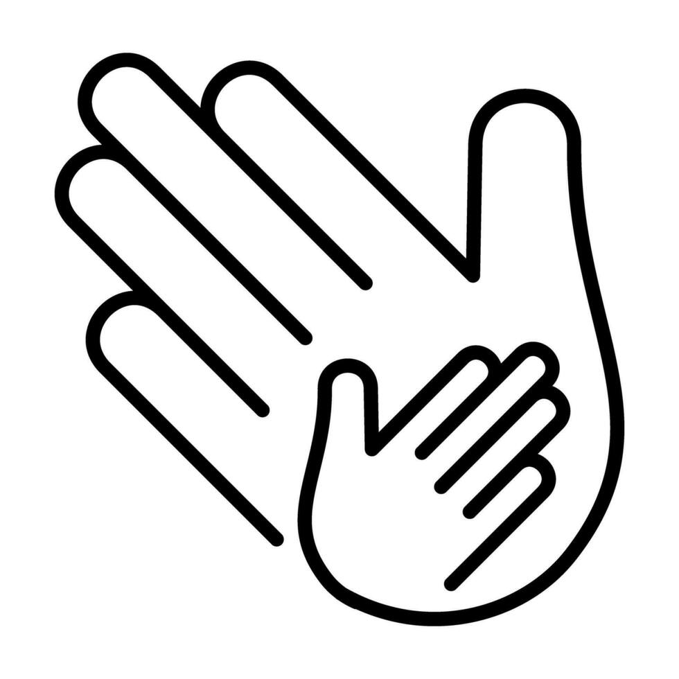 mains paume contour icône bouton logo communauté conception vecteur