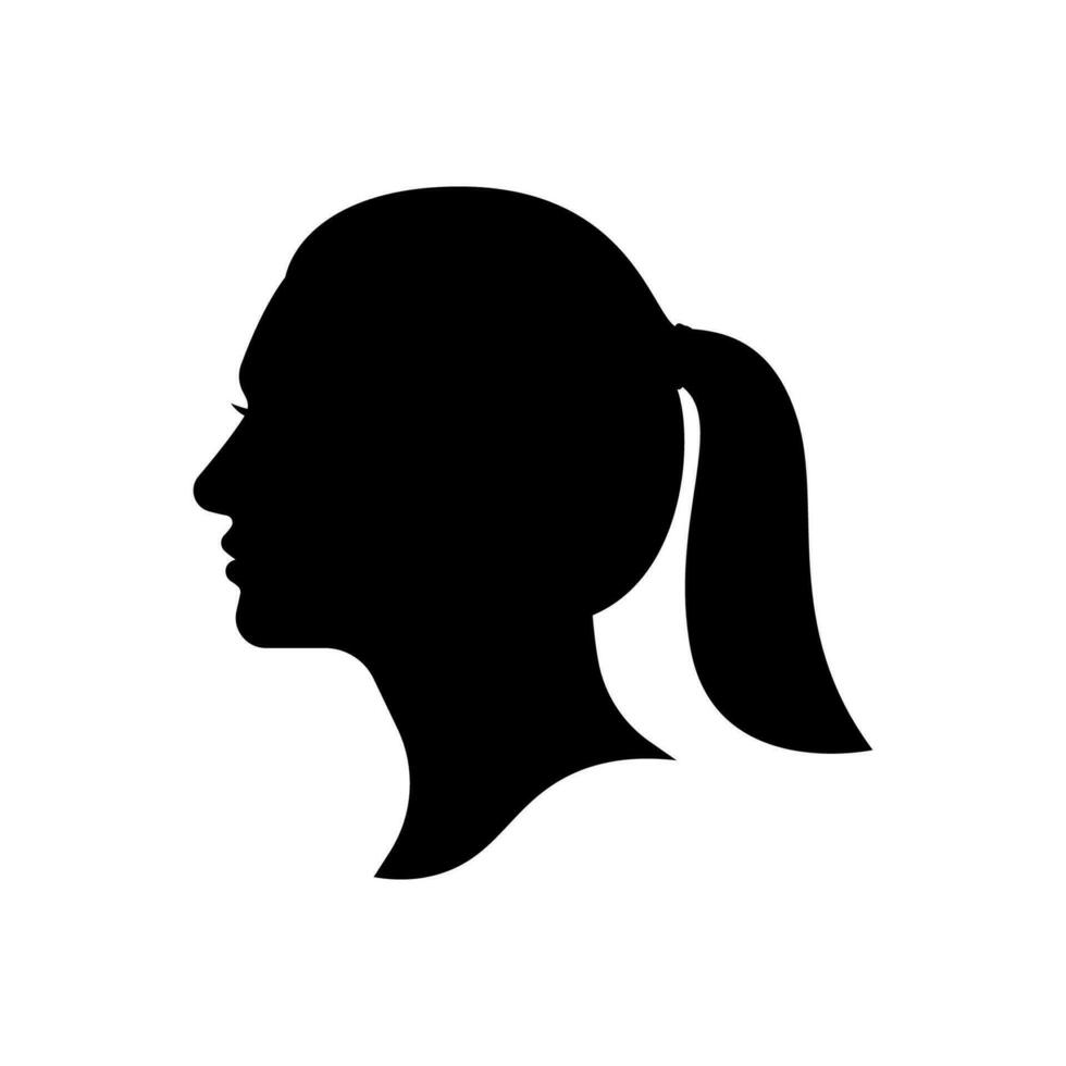 femme visage silhouette vecteur isolé sur blanc Contexte.