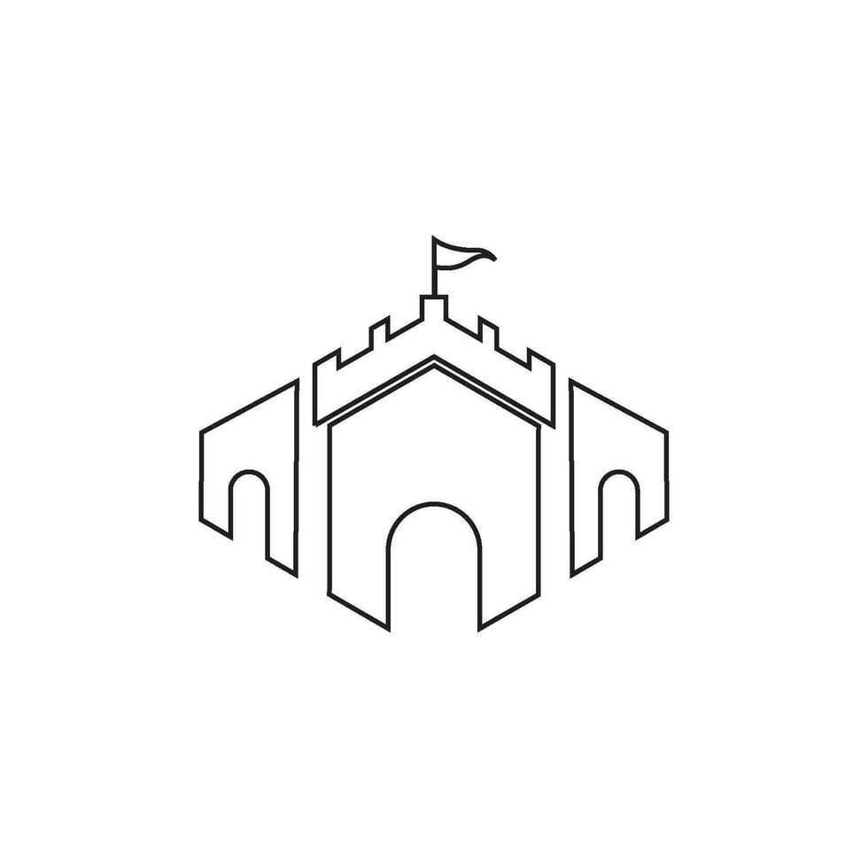 Château vecteur illustration icône modèle