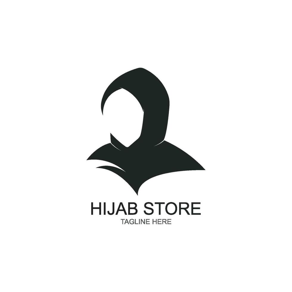 muslimah hijab logo modèle vecteur
