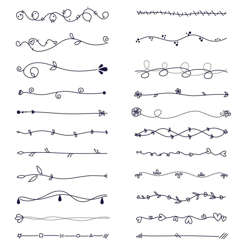 ensemble de dessiné à la main décoratif éléments pour votre conception. vecteur illustration