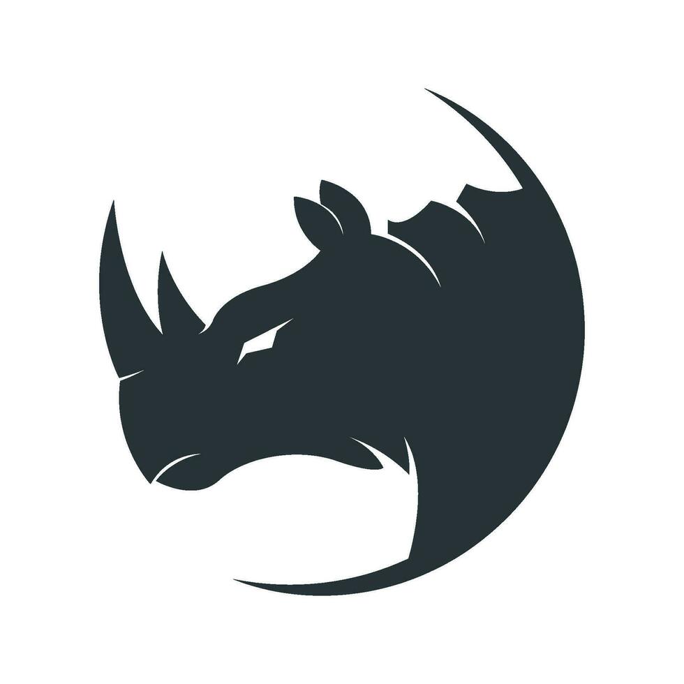 rhinocéros logo icône conception vecteur