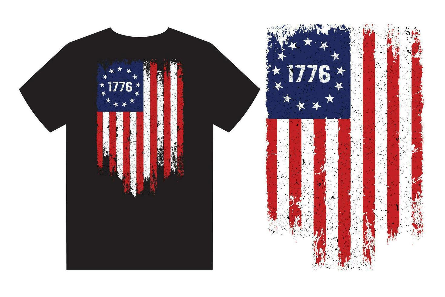 1776 betty Ross affligé drapeau T-shirt conception vecteur