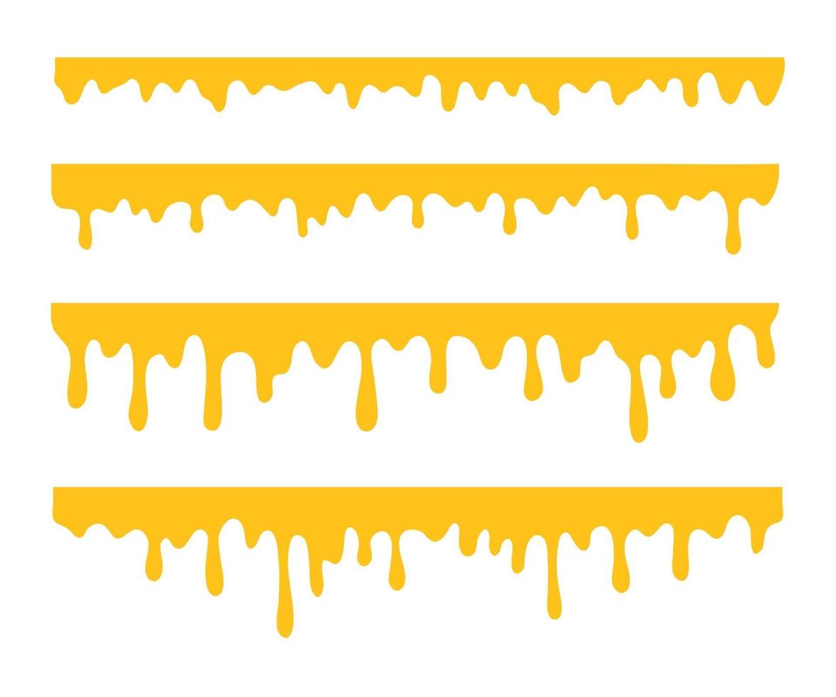 le miel dégouline le liquide jaune épais dégoulinant sur le sol vecteur