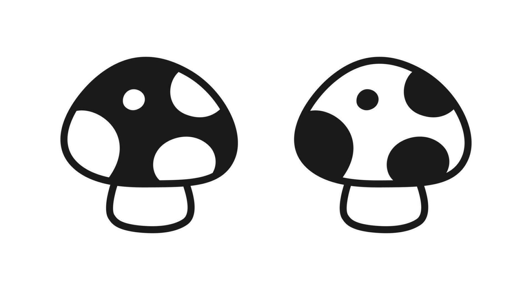 mignonne champignon icône vecteur illustration ensemble, champignon logo conception collection