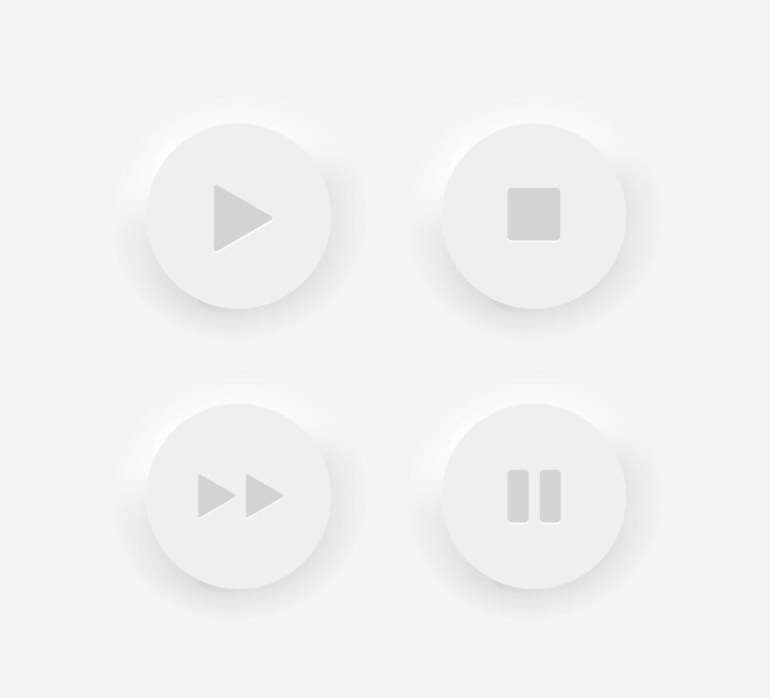 ensemble de vecteurs de boutons de contrôle de lecteur d'applications Web et mobiles vecteur