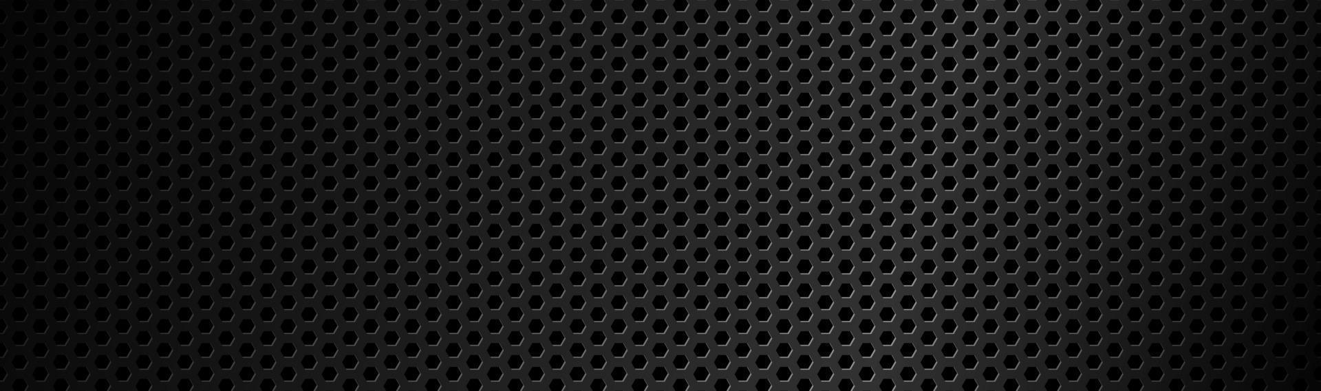 bannière de technologie d'en-tête de matériau de maillage hexagonal géométrique noir foncé abstrait avec un espace vide pour votre logo vecteur abstrait grand écran