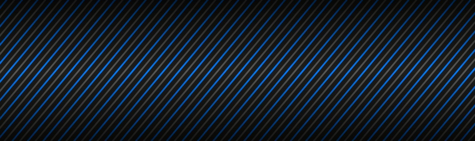 en-tête abstrait sombre avec des lignes diagonales à rayures bleues et grises et des bandes bannière d'illustration vectorielle vecteur