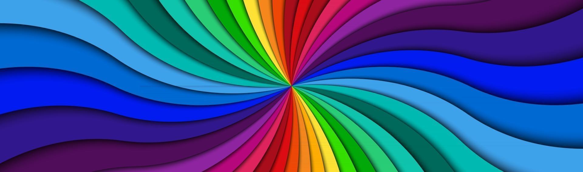 En-tête en spirale de couleur lumineux tourbillonnant coloré bannière motif radial abstract vector illustration