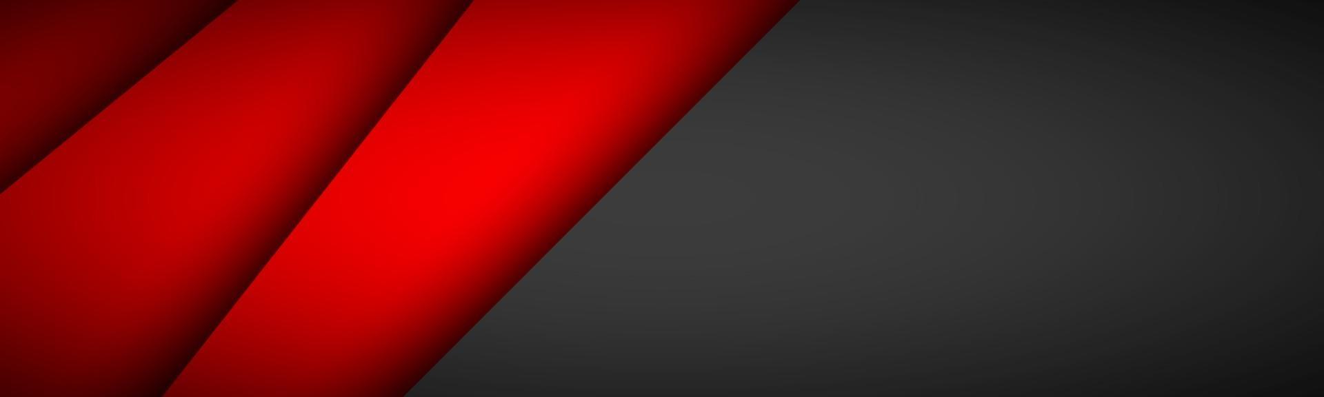 en-tête de couches de papier de chevauchement rouge avec un espace vide noir pour votre texte bannière de conception de matériel moderne illustration vectorielle arrière-plan du modèle d'entreprise vecteur