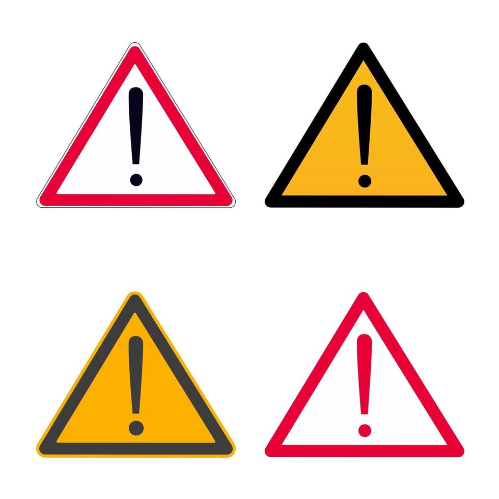 point d'exclamation rouge attention symbole de signe de danger ou autocollant isolé sur fond blanc illustration vectorielle vecteur