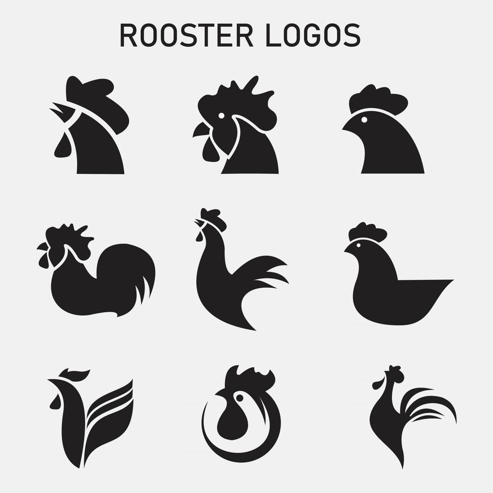 Coq noir logo vector set design stock vector illustration de ferme