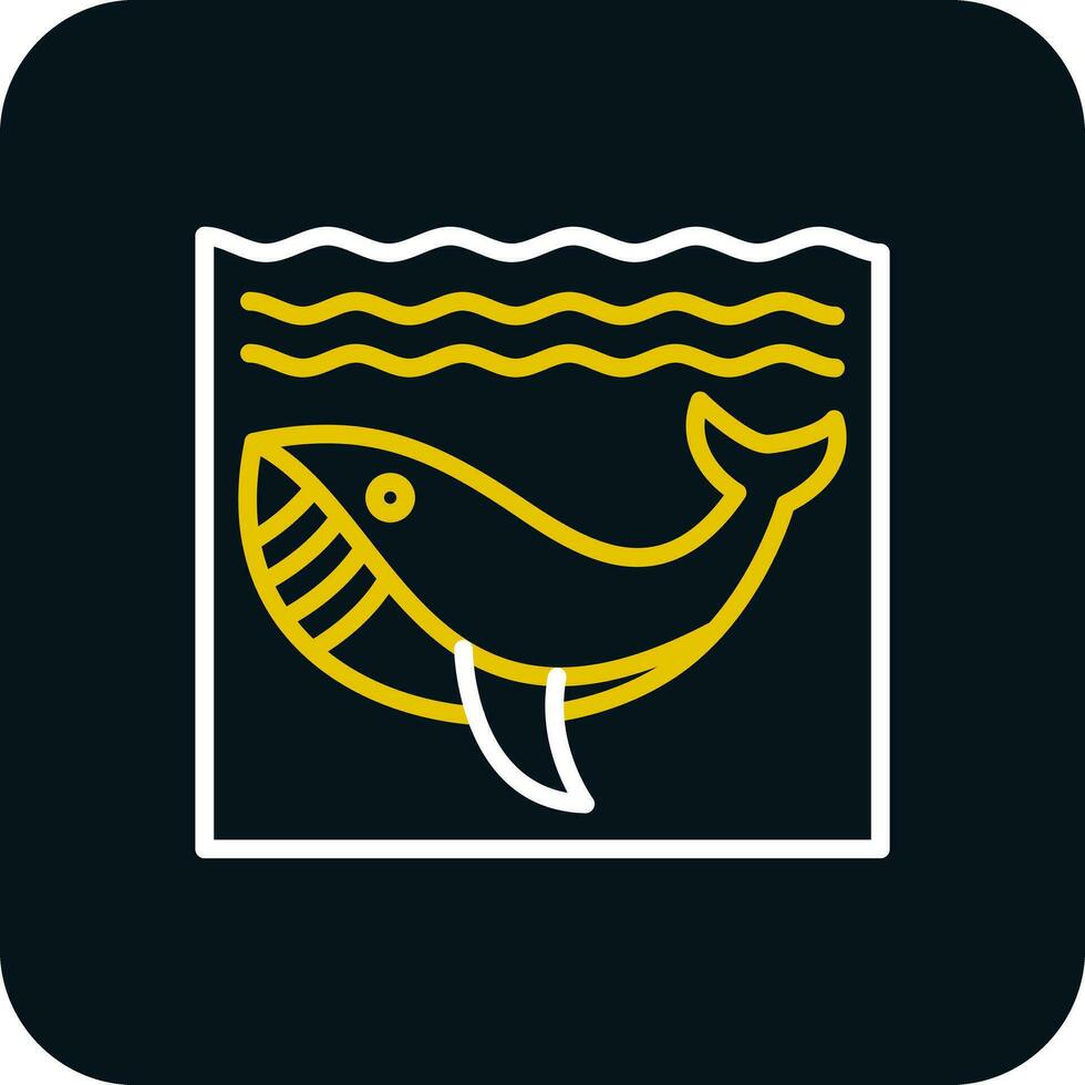 baleine dans l'eau vecteur icône conception