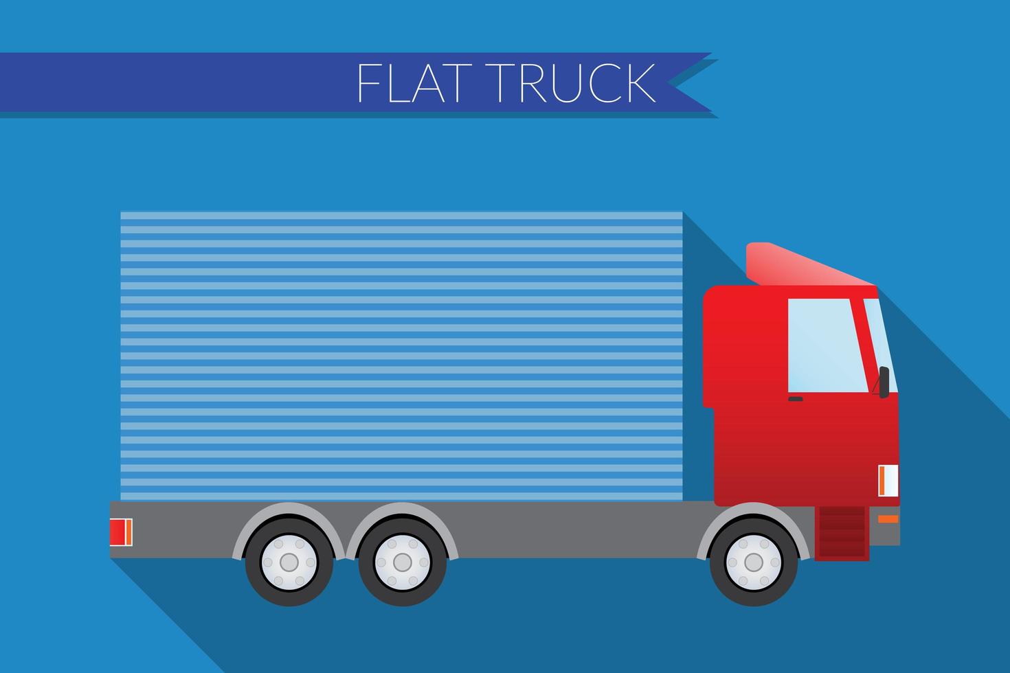illustration vectorielle design plat transport urbain, petit camion pour le transport de marchandises, vue latérale vecteur