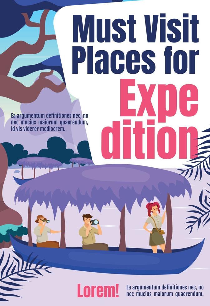 doit visiter des lieux pour le modèle de couverture de magazine d'expédition vecteur