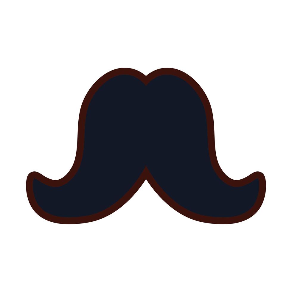 ligne et remplissage hipster tendance vintage moustache vecteur