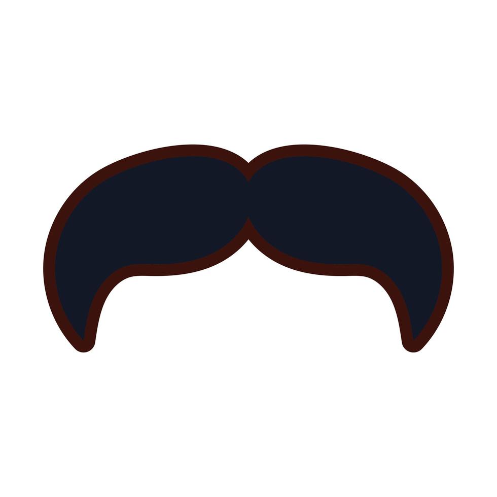 ligne et remplissage hipster tendance vintage moustache vecteur