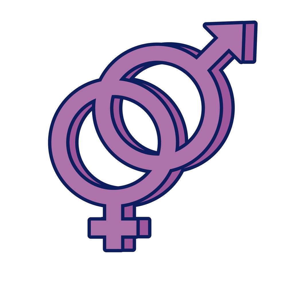 symbole de genre hétérosexuel de l'icône de style multy orientation sexuelle vecteur