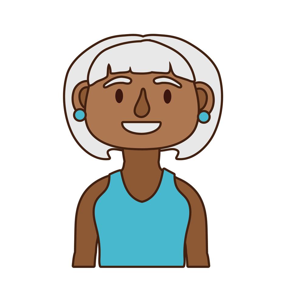 vieux personnage d'avatar de personne afro femme vecteur