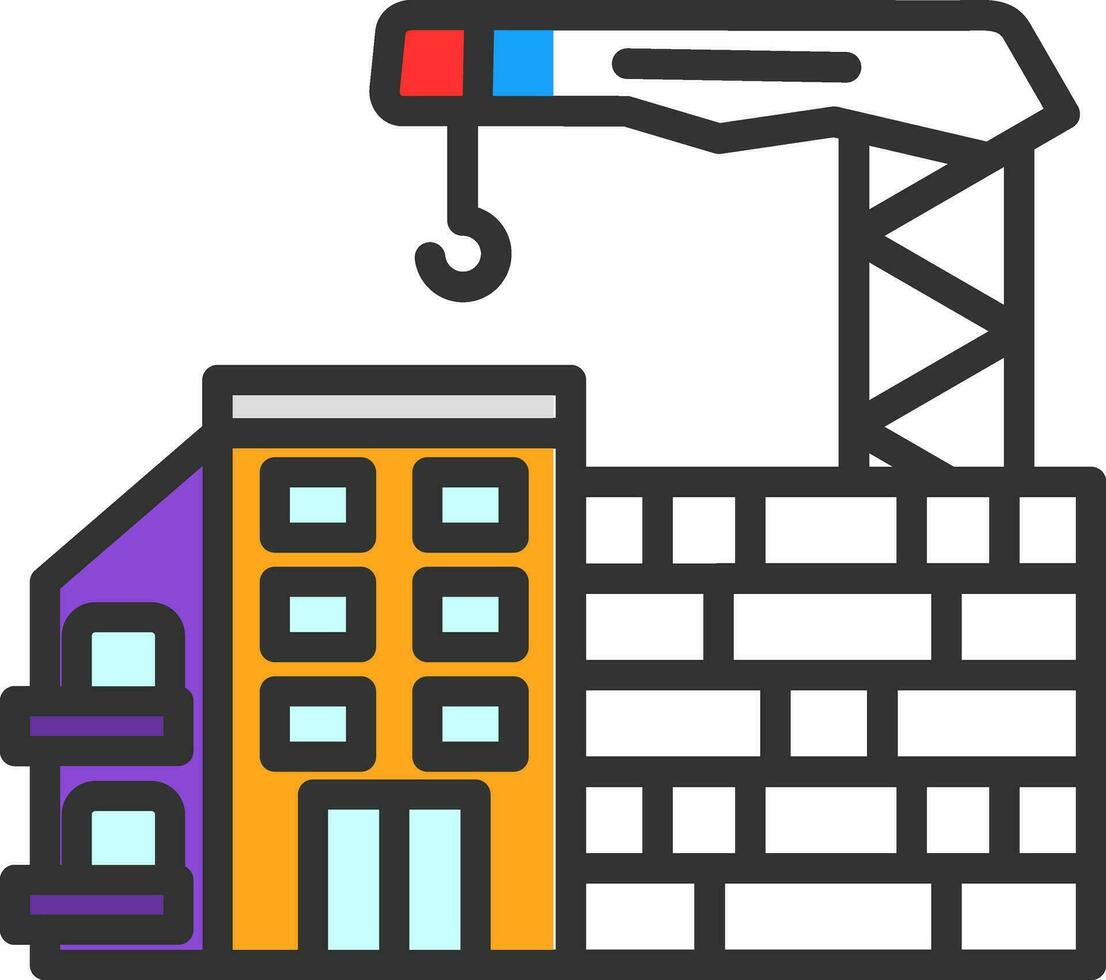 conception d'icône de vecteur de site de construction