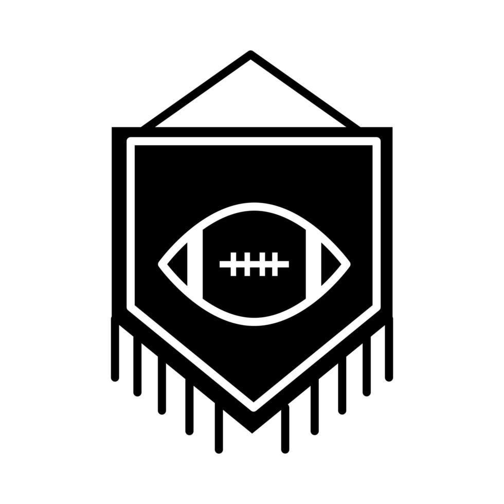 pendentif de football américain avec icône de conception de silhouette professionnelle et récréative de sport de jeu de balle vecteur