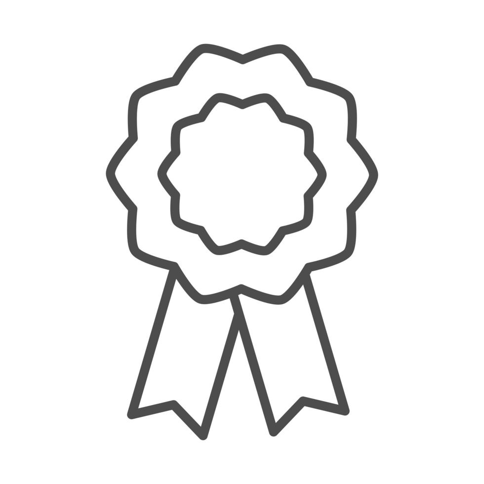 icône de style de ligne de certificat de prix rosette vecteur