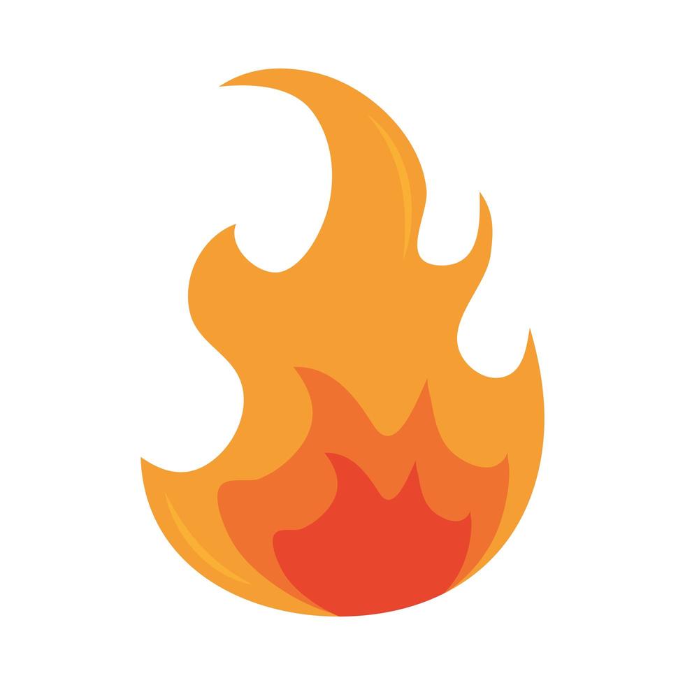 icône du design plat feu flamme brûlant lueur chaude vecteur