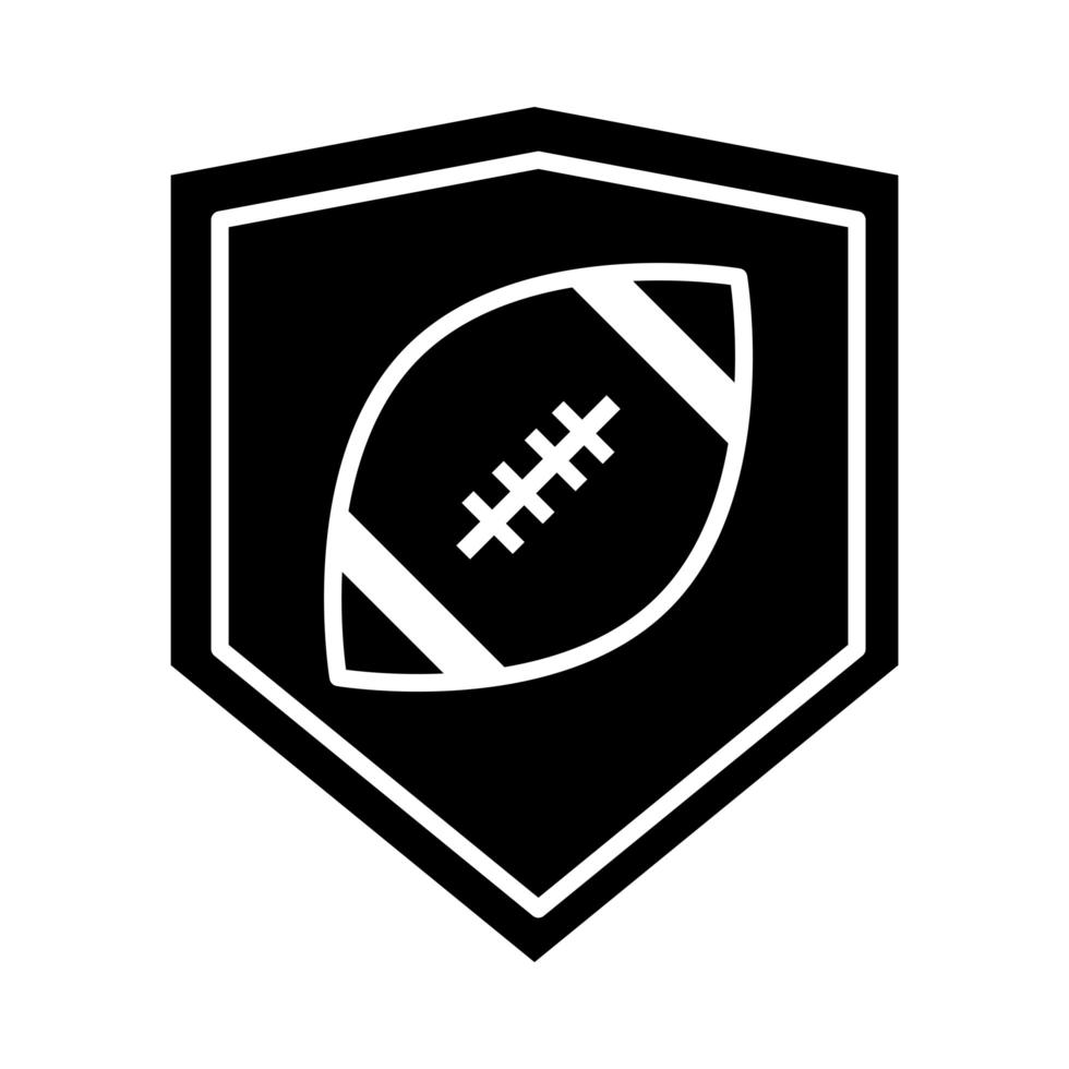 emblème de ballon de football américain jeu sport icône du design silhouette professionnelle et récréative vecteur