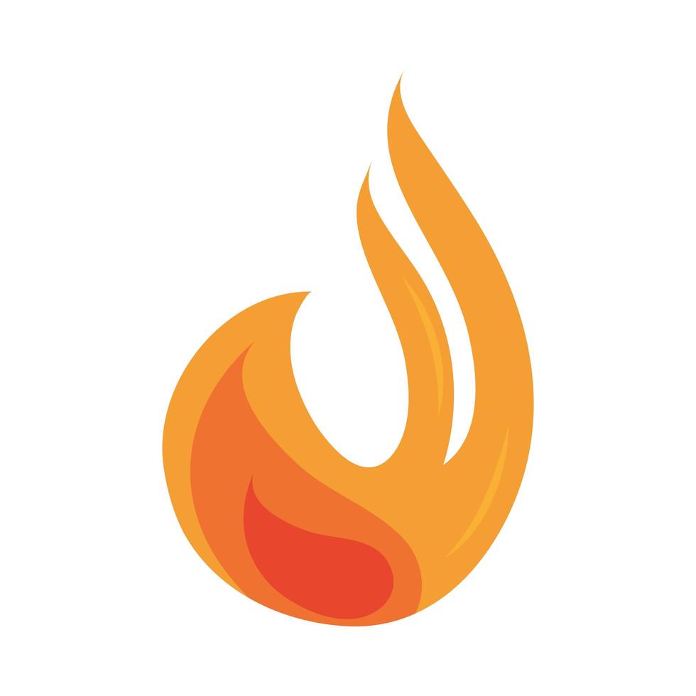 icône du design plat feu flamme brûlant lueur chaude vecteur