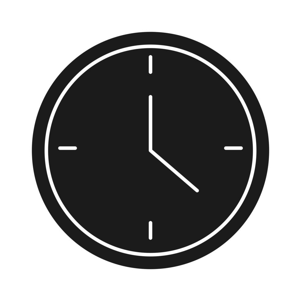 icône de style de silhouette de succès d'affaires de temps d'horloge vecteur