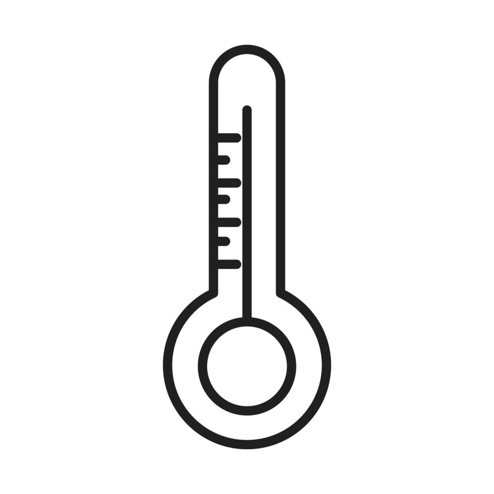 icône de style de ligne pictogramme médical et hospitalier thermomètre soins de santé vecteur