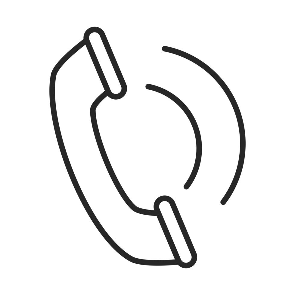 icône de style de ligne de dispositif de technologie électronique de service d'appel téléphonique vecteur