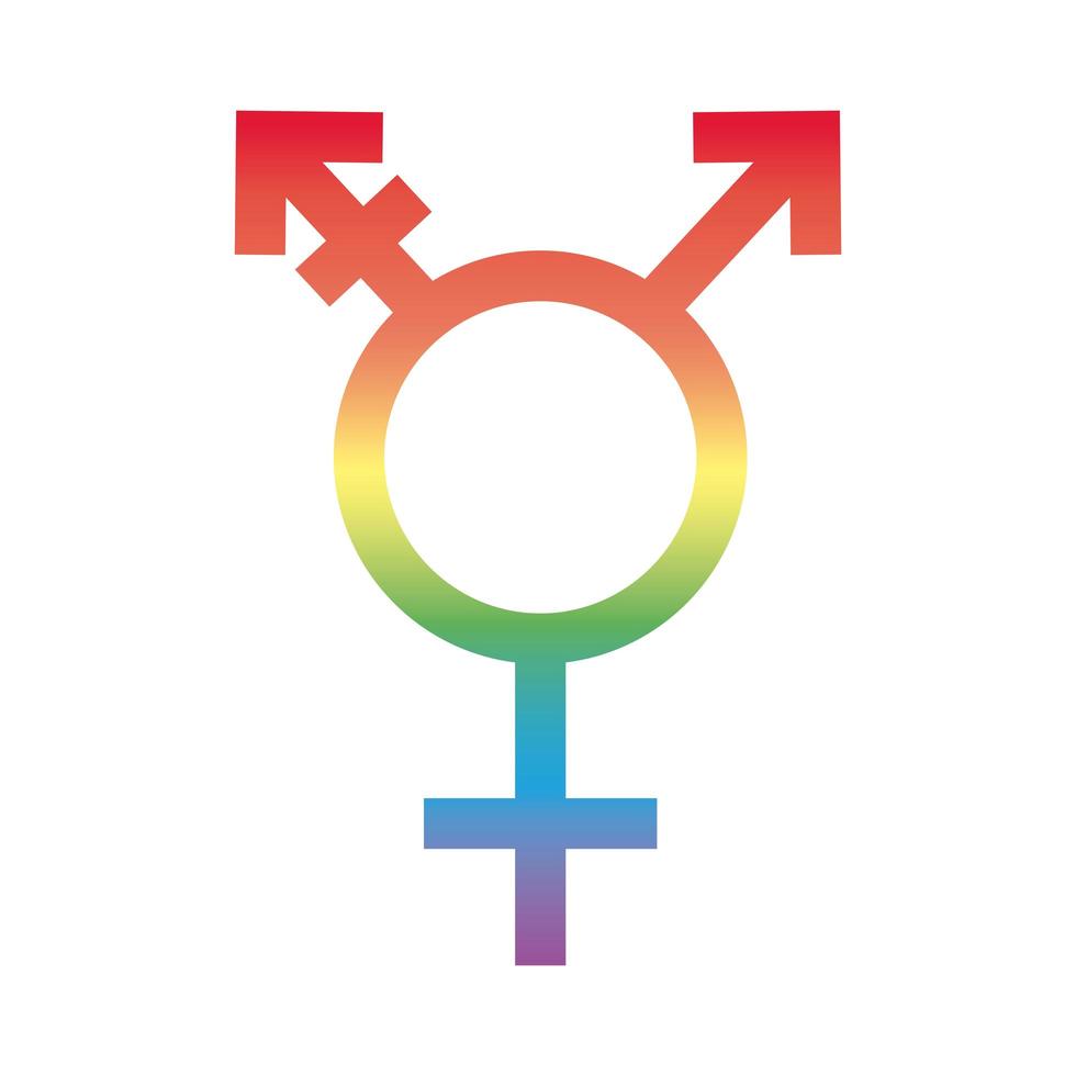homme bisexuel symbole de genre de l'icône de style dégradé d'orientation sexuelle vecteur