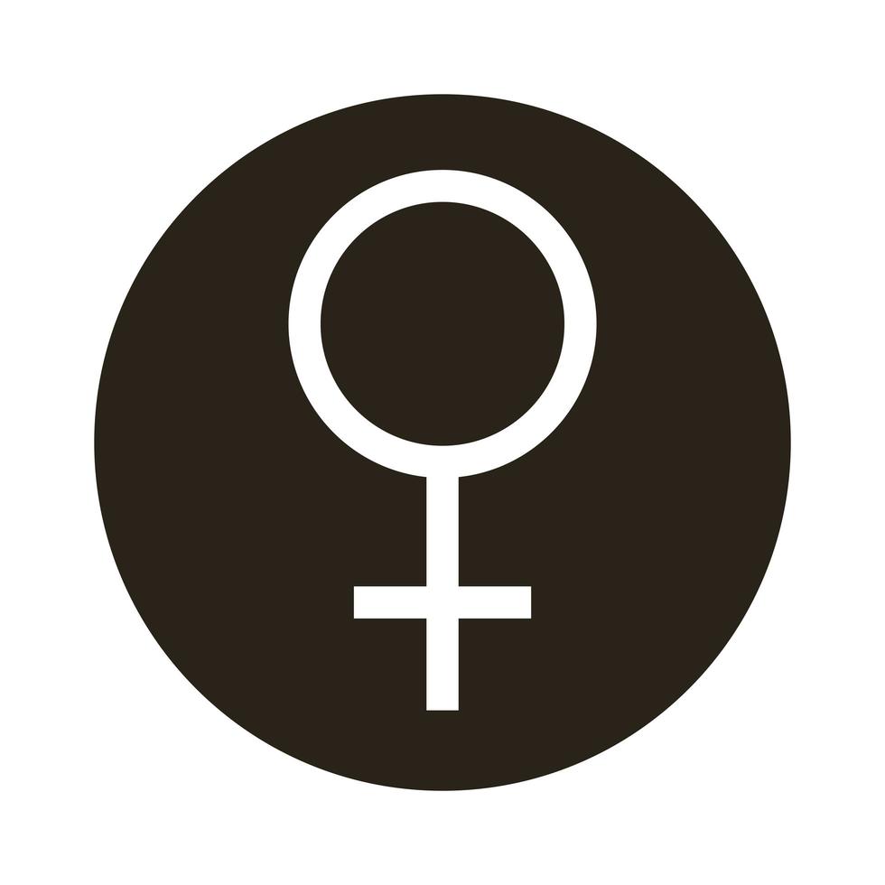 symbole de genre féminin de l'icône de style de bloc d'orientation sexuelle vecteur