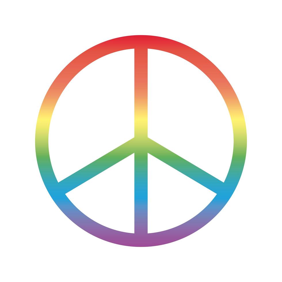icône de style dégradé symbole de paix vecteur