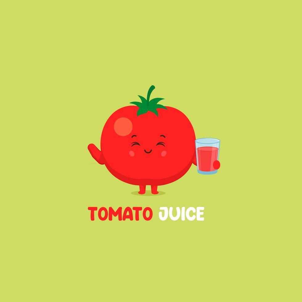 personnage souriant mignon de jus de tomate vecteur