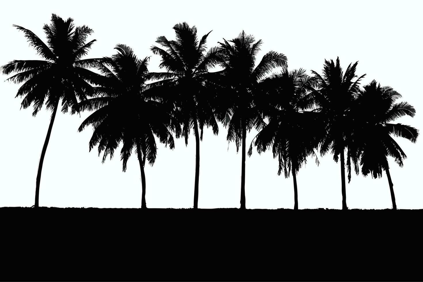 noix de coco arbre silhouette vecteur illustration sur blanc Contexte
