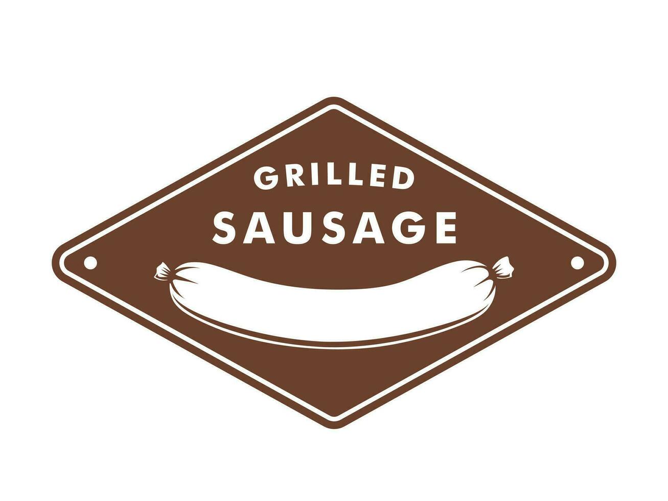 grillé saucisse logo badge conception vecteur