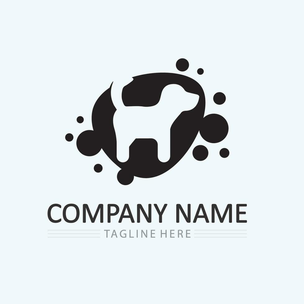 chien logo et icône animal vecteur illustration conception graphique