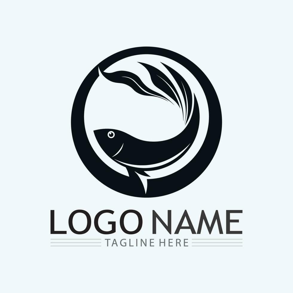 modèle de logo de poisson vecteur