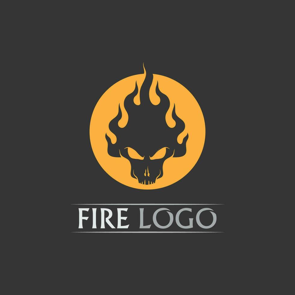 Feu et flamme conception logo vecteur et icône