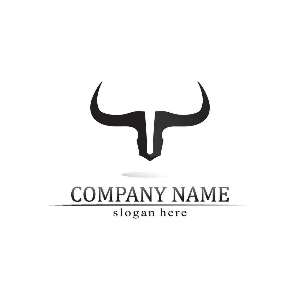 taureau et vache animal, logo et vecteur corne et buffle logo et symboles modèle icônes app