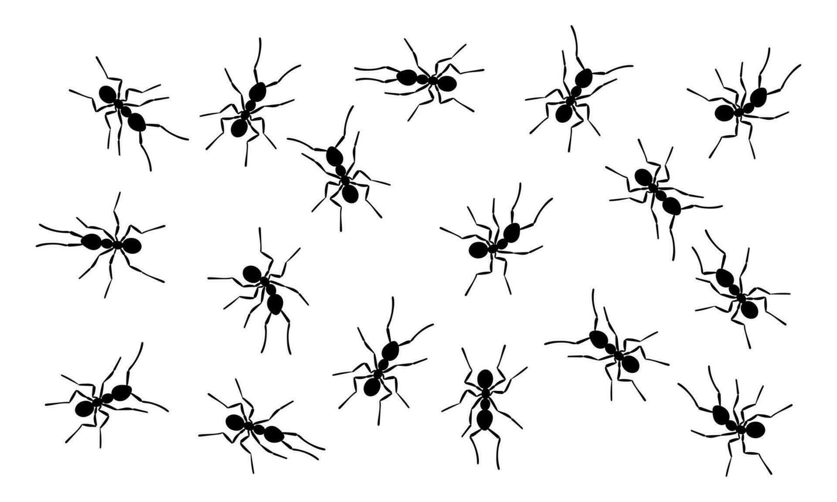 illustration de vecteur de conception de style plat de ligne de piste de fourmis ouvrières isolée sur fond blanc.