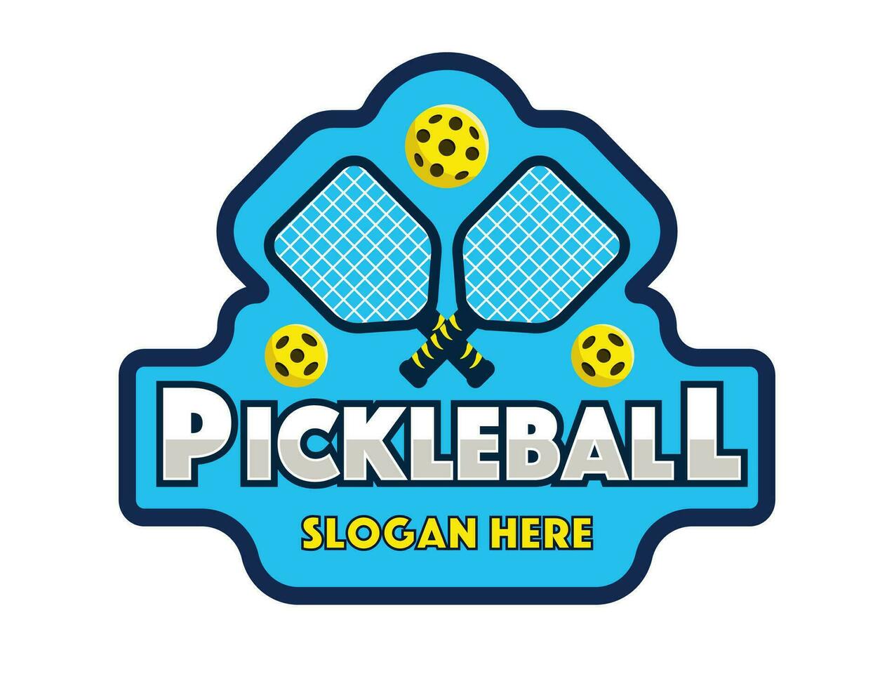 pickleball badge vecteur moderne plat style