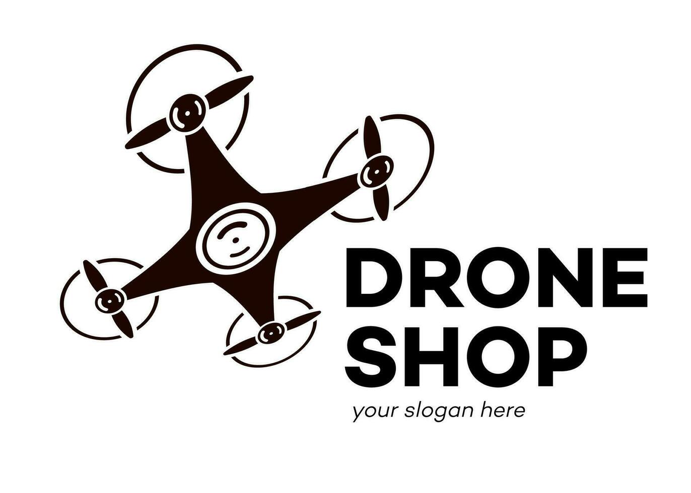 drone logo vecteur noir Couleur isolé