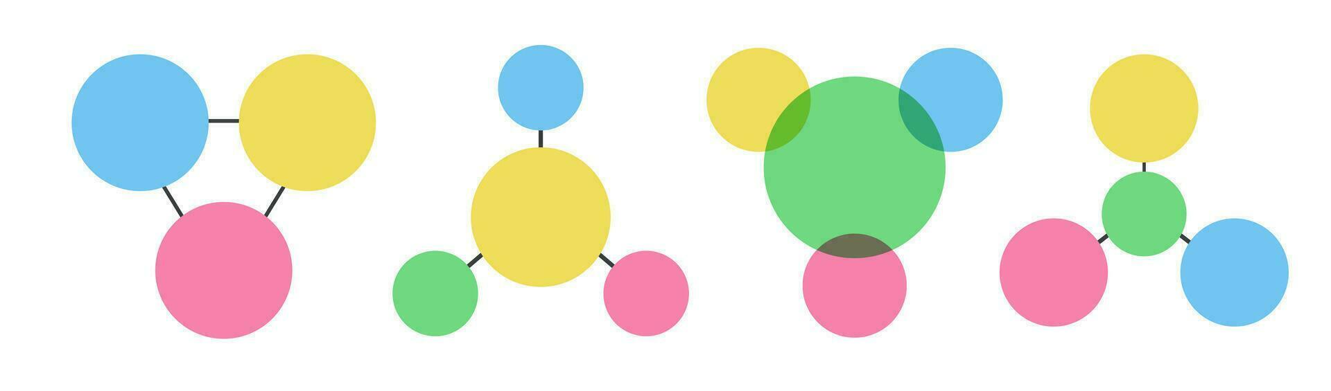 Venn diagramme graphique vecteur modèle Couleur style