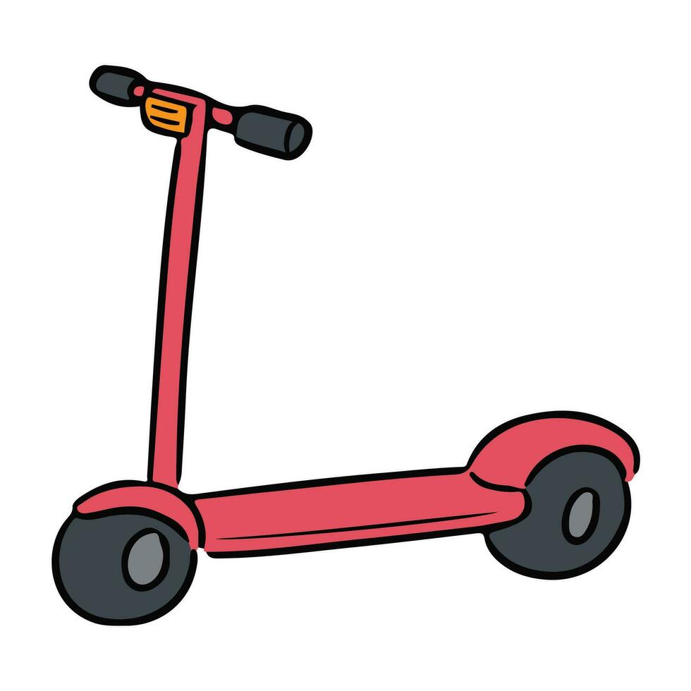 rouge électrique scooter. éco transport. vert concept. vecteur plat conception.